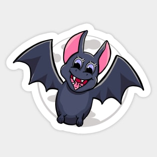 Bat on Moon Sticker